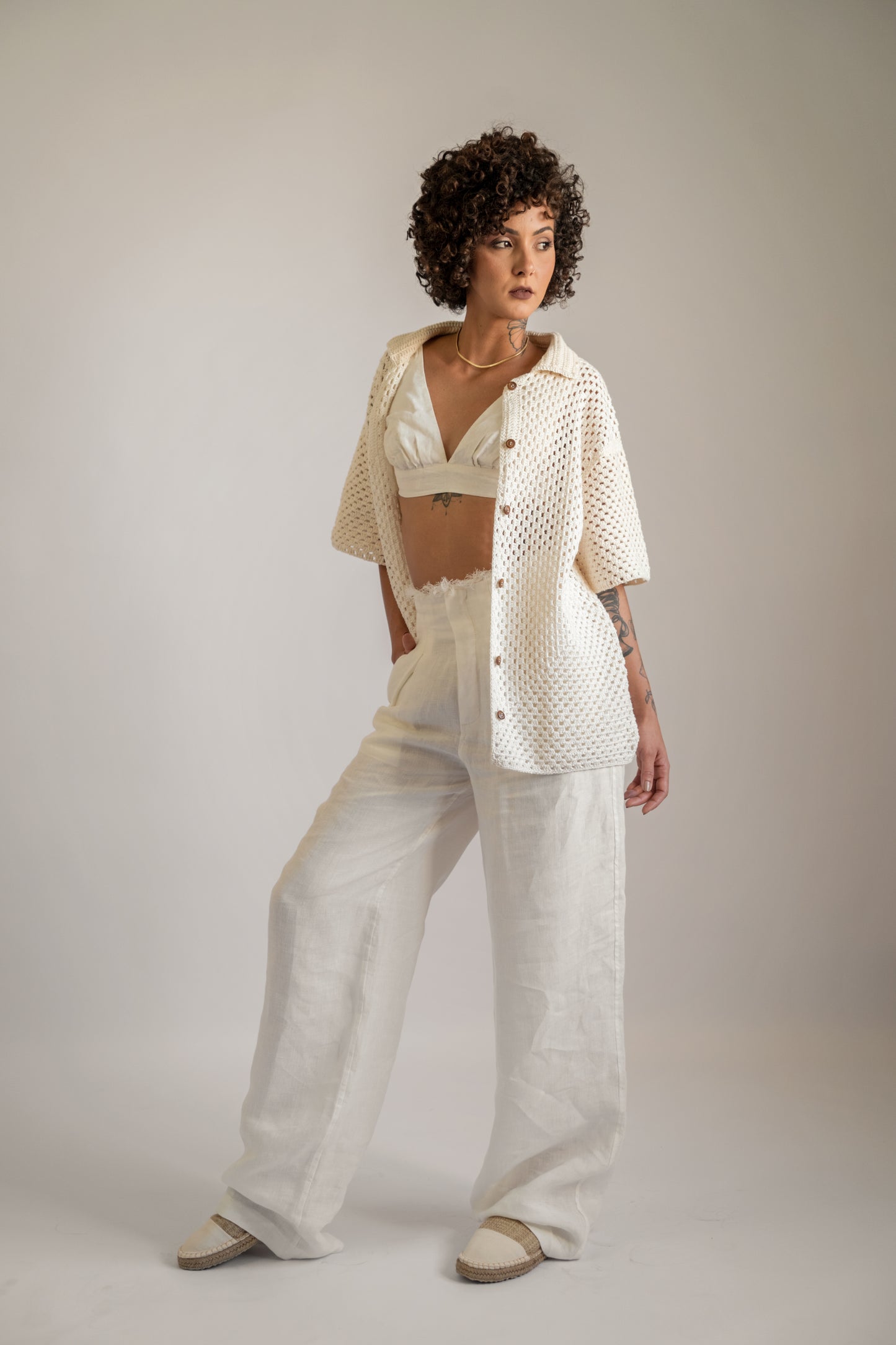 Camisa Crochet Flora