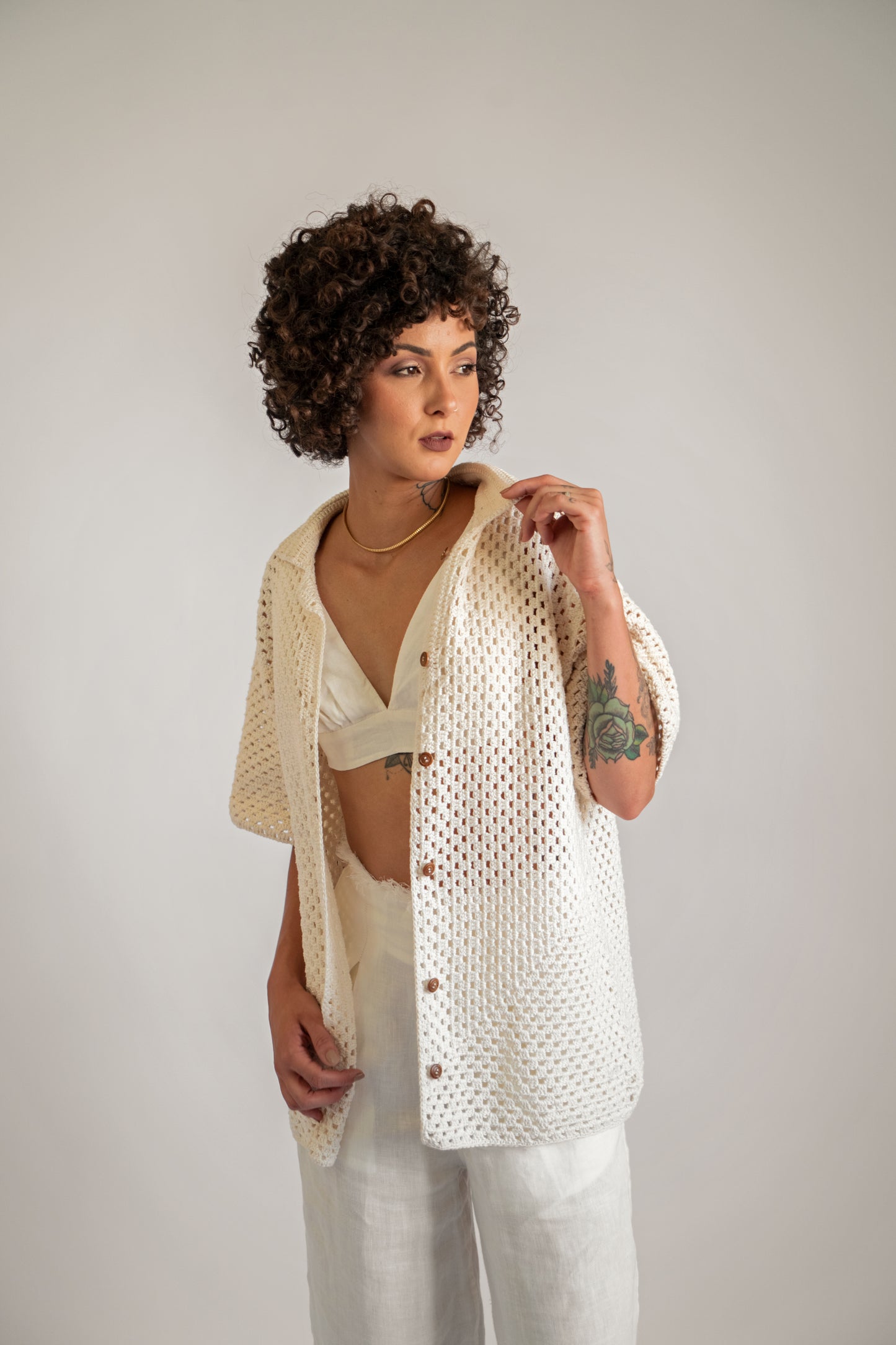 Camisa Crochet Flora